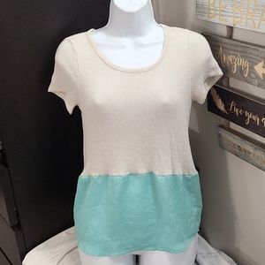 beigh and turquoise top. Size small.